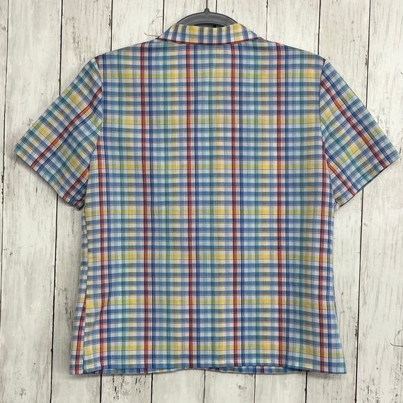 Bryn Mawr Plaid Short Sleeve Button Down Cottage Picnic Light Vintage Shirt 10 - Picture 2 of 7